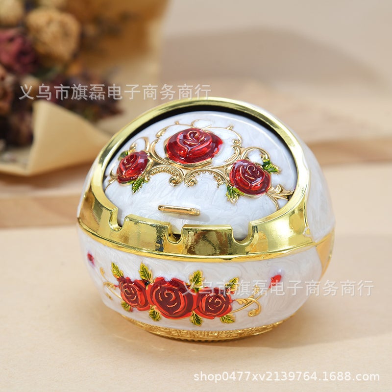 Large Spherical Ashtray Creative Retro Round High-End Metal Anti-Fall Multi-Functional Practical Coffee Table Ashtray - Image 3